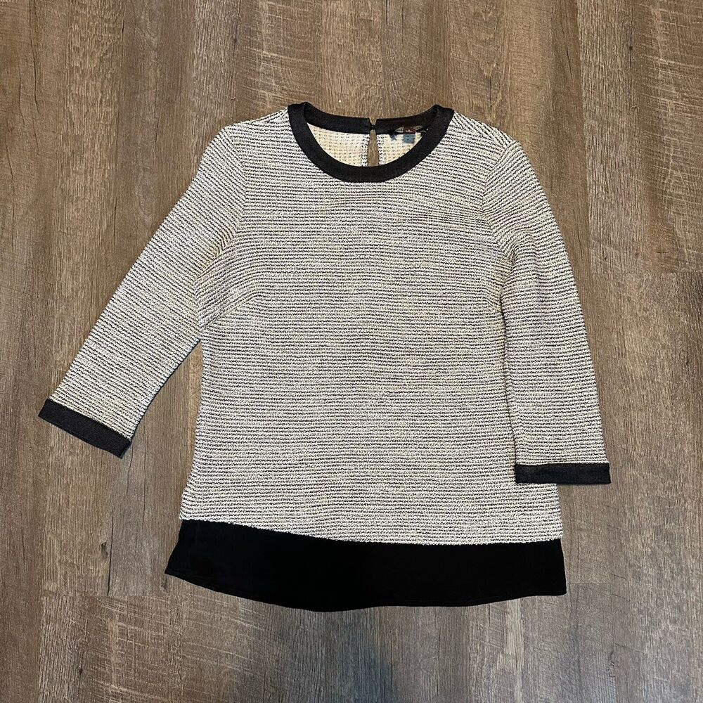 Johnston & Murphy Black Gray White Pullover Sweater Top S‎ Small